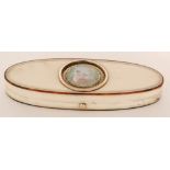 An early 19th Century oval ivory toothpick box,