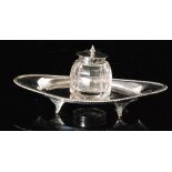 A Victorian hallmarked silver inkstand,