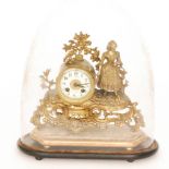A 19th Century gilded spelter eight day strike mantle clock,