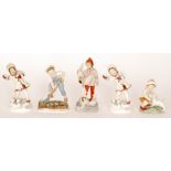 Five Royal Worcester Freda Doughty figures comprising Saturday's Child, November,