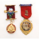 A hallmarked silver gilt and enamelled Masonic Jewels,