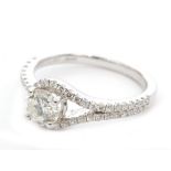 An 18ct white gold diamond ring,