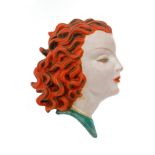 A 1930s Goldschieder (Austria) Art Deco wall mask, shape 7496,