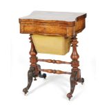 A Victorian figured walnut combination games and work table,