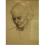 SIDNEY HAROLD METEYARD (1868-1947) - Portrait study of a woman, charcoal drawing on pale grey paper,