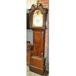 A 19th Century oak and mahogany longcase clock by Webster Shrewsbury with arch painted moonphase