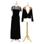 A 1930s ladies vintage full length evening dress,