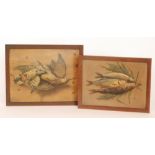 Two late 19th Century still life pressed card studies,