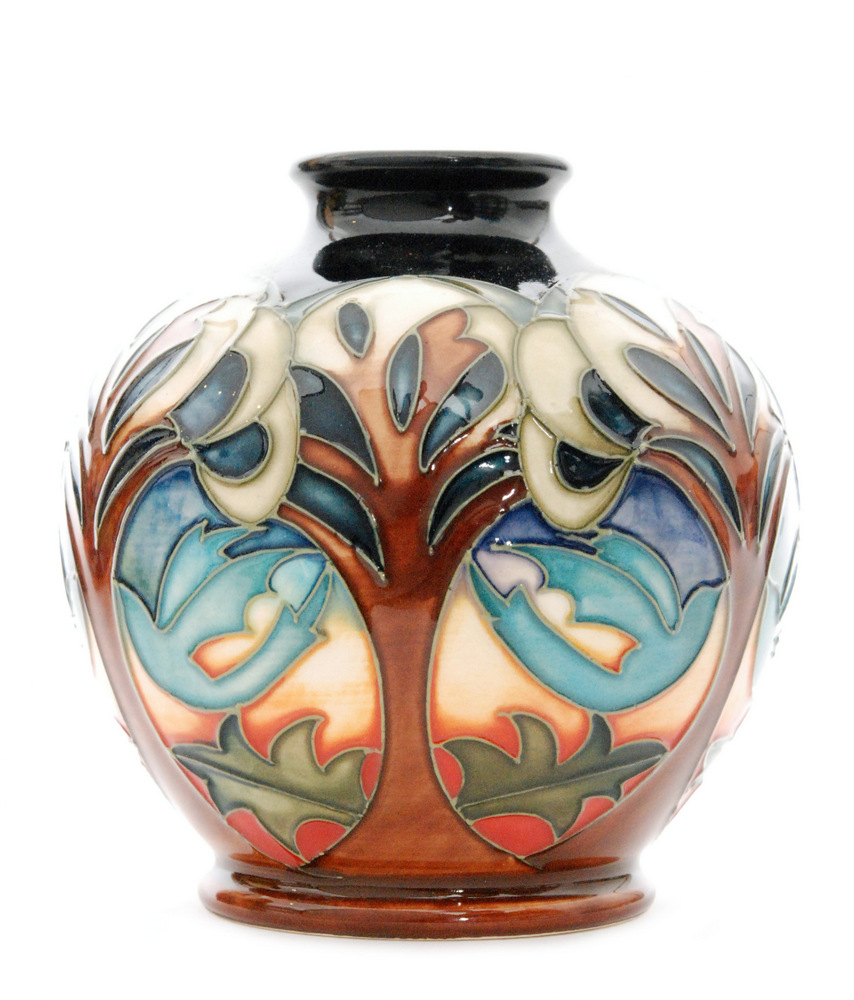 A Moorcroft Pottery vase of ovoid form decorated in the Blue Dove pattern designed by Kerry Goodwin,