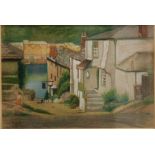 BERNARD SLEIGH, RBSA (1872-1954) - 'Cornwall Farm', pastel drawing, framed, 14.