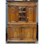 A late 19th Century French walnut cabinet,