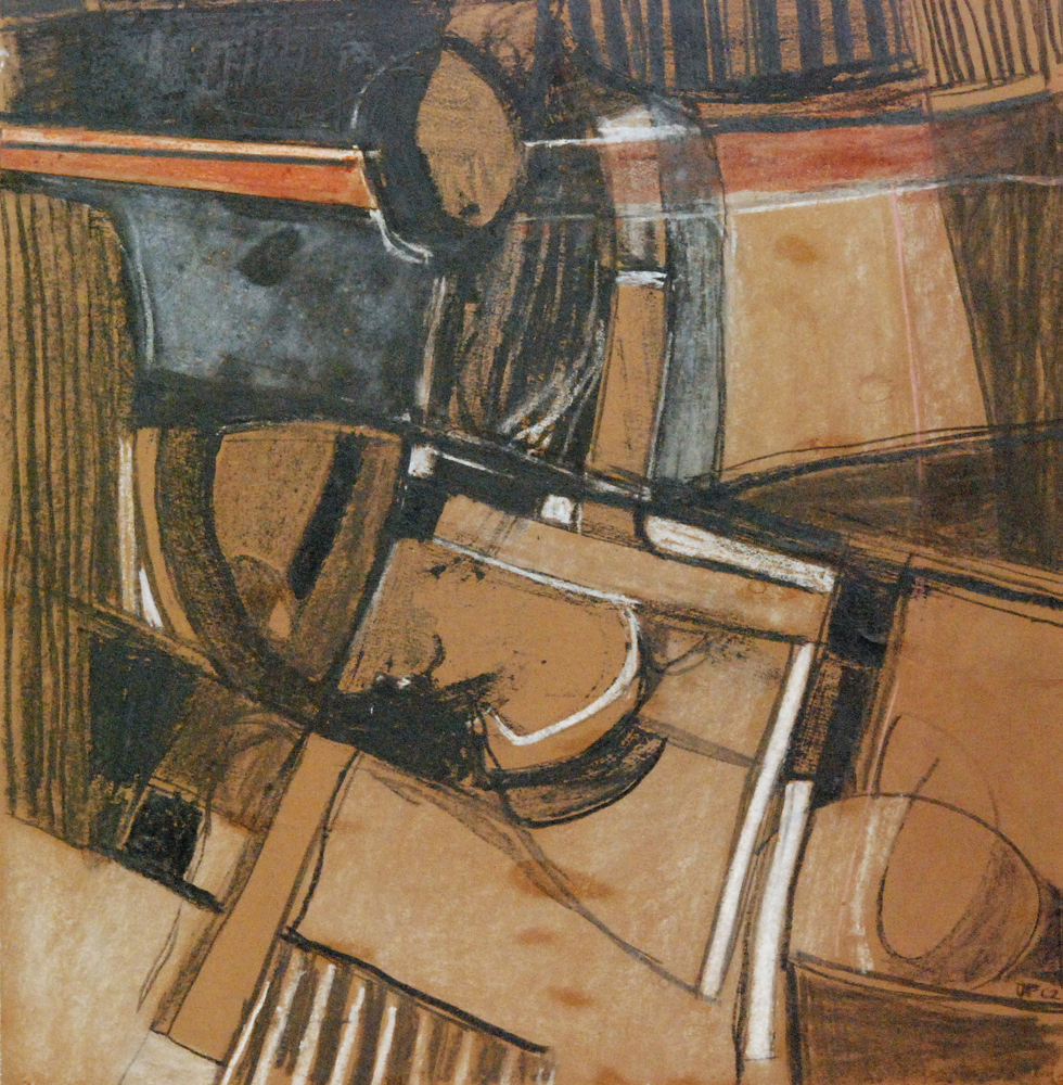 DAVID PRENTICE (1936-2014)- Abstract oil on board titled Figure, signed and dated '62, - Image 2 of 2