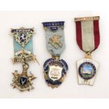 A hallmarked silver Masonic Founders Jewel dated 1895 Lewisham Lodge 2579,