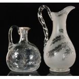 An early 20th Century Stourbridge crystal glass claret jug in the manner of Stevens & Williams,