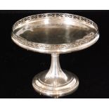 A hallmarked silver tazza of plain form,