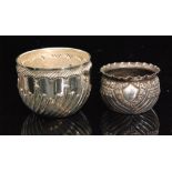 A Victorian hallmarked silver circular bowl with part fluted decoration and embossed border