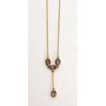 A 9ct amethyst necklace,