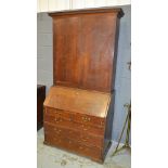 An 18th Century oak estate bureau bookcase,