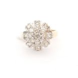 A later 20th Century 18ct hallmarked diamond cluster ring,