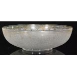 A large early 20th Century glass bowl in the manner of Baccarat,