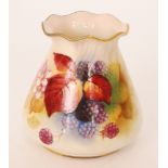 A small Royal Worcester Graingers shape 957 posy vase decorated by Kitty Blake with hand painted