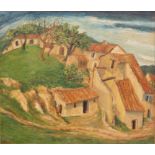 RUDOLF BEHREND (1895-1979) - Houses on a hillside, oil on canvas, signed also signed verso, framed,