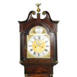 A 19th Century oak and mahogany crossbanded longcase clock with eight day striking movement,