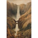 HENRY HARRIS LINES, RBSA (1801-1889) 'The waterfall, Pistyll Rhaeadr', watercolour,