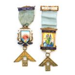 Two enamelled decorated Masonic Jewels Lodge of Love and Charity No 6224 and Western Circuit Lodge