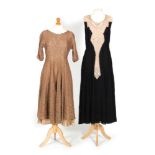 A 1930s ladies vintage drop waisted dress,