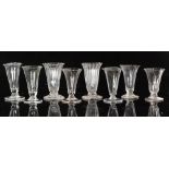 A group of 18th Century and later jelly glasses comprising fluted, moulded and plain examples,