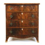 A 19th Century mahogany chest of four drawers of small proportions,
