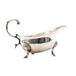 A George II hallmarked silver sauce boat,