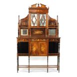 A late 19th to early 20th Century marquetry inlaid sideboard or cabinet,