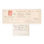 Suffragette interest - Nine cheques filled out to E.B Phelps, signed and endorsed by E.B.
