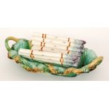 A late 19th to early 20th Century majolica asparagus dish,