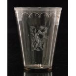 A 1920s Orrefors glass faceted tumbler vase designed by Simon Gate,