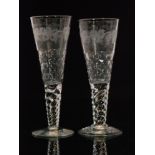 A pair of large 1930s John Walsh Walsh crystal glass goblets,