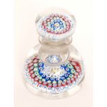 A 19th Century Richardsons Old English glass paperweight inkwell of domed form,