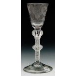 An 18th Century Jacobite drinking glass circa 1750,