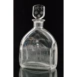 A 1920s Orrefors clear crystal glass decanter designed by Edward Hald,