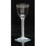 An 18th Century drinking glass circa 1755,