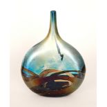 A later 20th Century Isle of Wight glass Nightscape Lollipop vase,