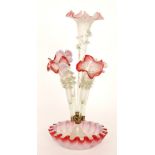 A late 19th Century Stourbridge glass epergne,