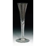 An 18th Century champagne or ratafia glass circa 1755,