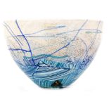 A later 20th Century Isle of Wight Seascape glass bowl,
