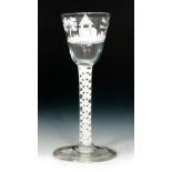 An 18th Century Beilby drinking glass circa 1765,