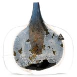 A later 20th Century Isle of Wight glass Black Azurene Fish vase,