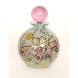 A contemporary Isle of Wight glass Seasons scent bottle, of globular form with ball stopper,