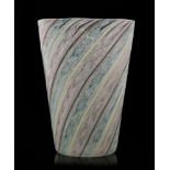 A post Venini Zanfirico glass vase designed by Paolo Venini, of tumbler form,